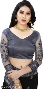 Net Embroidered Saree for Women 