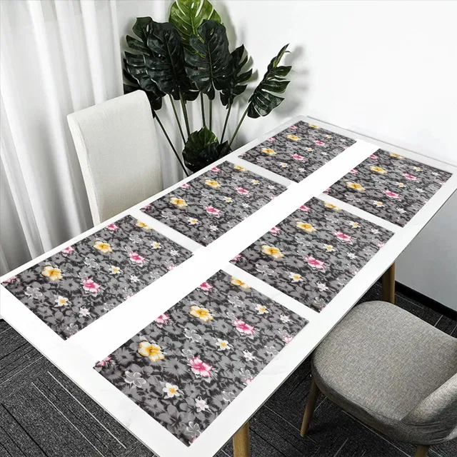 PVC Printed Dining Table Placemats (Multicolor, 30x45 cm) (Pack of 6)