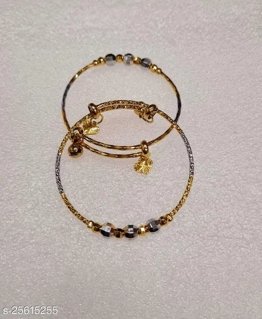 Bangles for Woman, Gold, Free Size for Women, Pack of 2