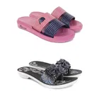 Combo of Sliders & Flats for Women (Multicolor, 7) (Set of 2)