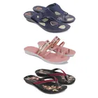 Combo of Slippers & 2 Pairs Flats for Women 