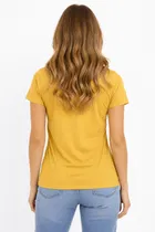 Cotton Blend Printed T-shirt for Men, Mustard 