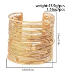 Trendy Wire Layered Stainless Steel Bracelet for Women, Gold