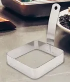 Dynore Stainless Steel Square Egg/Pancake Ring with Handle 10x10x13 cm