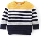 Woolen Striped Sweater for Boys, Yellow 