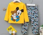 Hosiery Cotton Full Sleeves T-Shirt with Pant Clothing Set for Kids 