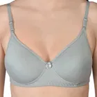 Cotton Blend Padded Solid Bras for Women, Green & Pink, Pack of 2 