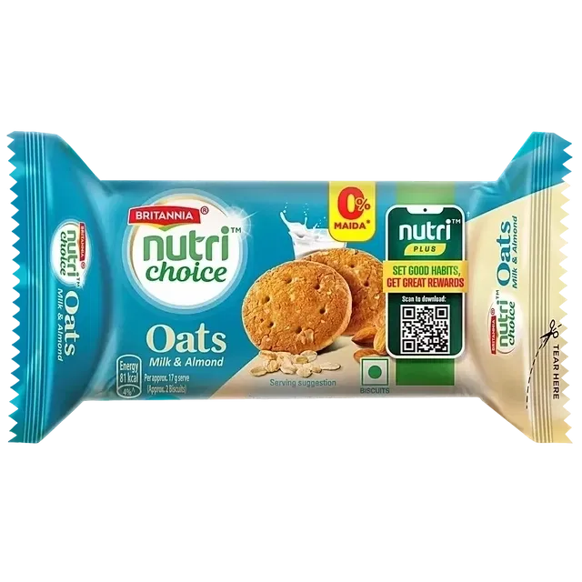 ब्रिटानिया न्यूट्री चॉइस ओट्स मिल्क आलमंड, 66.6 g