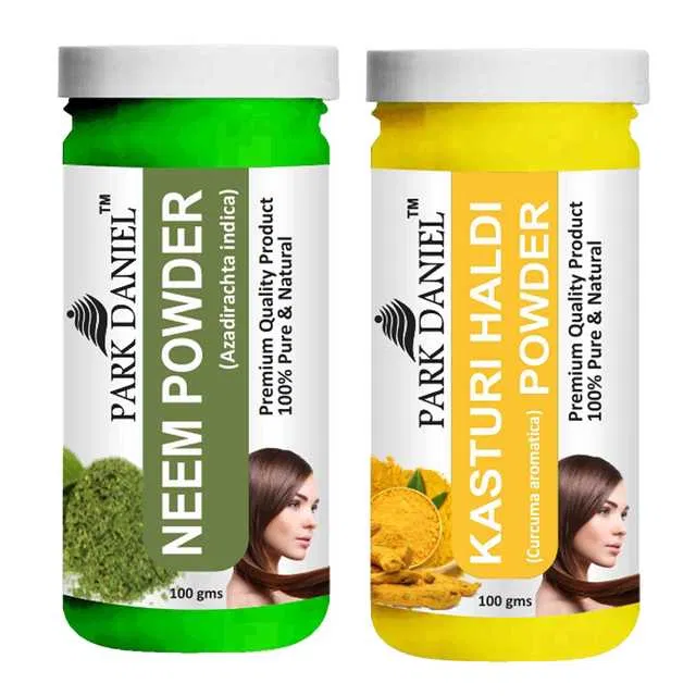Park Daniel 100% Pure & Natural Neem Powder & Kasturi Haldi Powder (Pack Of 2, 100 g) (SE-409)
