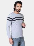 Cotton Blend Round Neck T-shirt for Men, Grey 