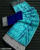 Georgette Printed Saree for Women, Sky Blue 