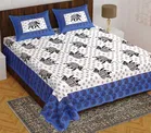 Cotton Rajasthani Jaipuri Double Bedsheet with 2 Pillow Covers 