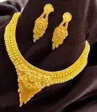 Alloy Choker Necklace with Earrings for Women 