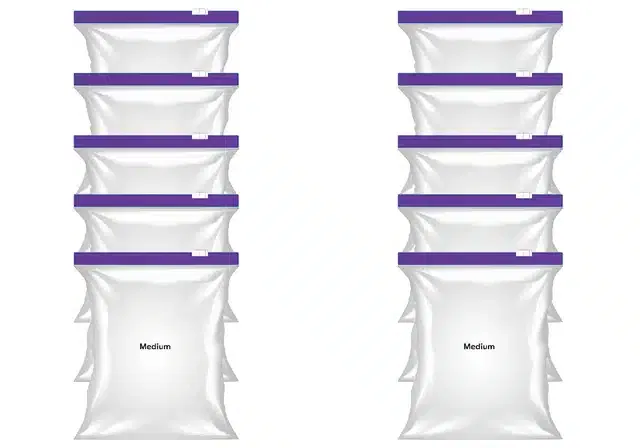 Ziplock Food Storage Pouch for Fridge (Pack of 10, 9x10 Inches) (Purple)