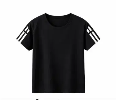 Active Wear Polyester T-Shirts for Kids, Black (7-8 Years)