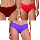 Cotton Printed Briefs for Women, Pack of 3 (Multicolor, M)