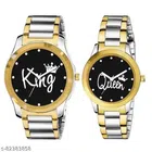 Analog Watch for Couple (Multicolor, Pack of 2)