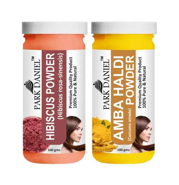 Park Daniel 100% Pure & Natural Hibiscus Powder & Amba Haldi Powder (Pack Of 2, 100 g) (SE-1169)