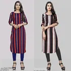 Crepe Striped Kurti for Women 