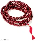 Red Sandalwood Mala 108+1 Beads Wood Chain for Men and Women