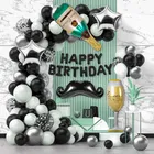 Mustache Theme Birthday Balloon Decoration Kit , Multicolor, Pack Of 69