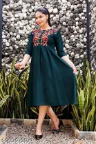 Rayon Embroidred Anarkali Kurti for Women 