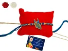 Metal Rakhi with Greeting Card & Roli Chawal 