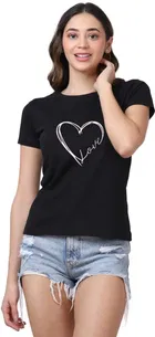 Round Neck Printed T-Shirt for Women & Girls 