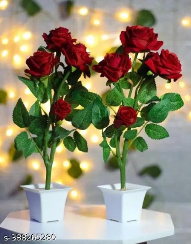 Plastic Artificial Flower (Multicolor, Pack of 2)
