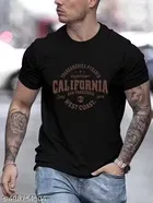 California Polyester T-Shirt for Men ,Black 