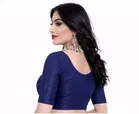 Readymade Stretchable Polyester Blouses for Women ,Navy Blue 