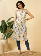 Tie Up Sleeveless Kurti for Women 