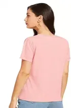 Cotton Blend Printed T-shirt for Women 
