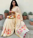 Cotton Linen Saree for Women 