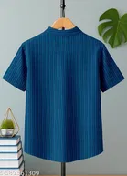 Self Design Cotton Blend Short Sleeve Polo for Boys 