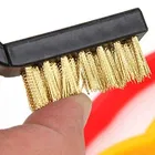 REALISTIC AIRCOOL 3 Pc Mini Wire Brush Set -Brass | Nylon | Stainless Steel Bristles, Pack of 3