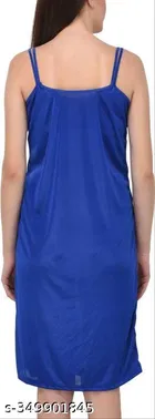 Satin Solid Babydoll for Women, Blue 