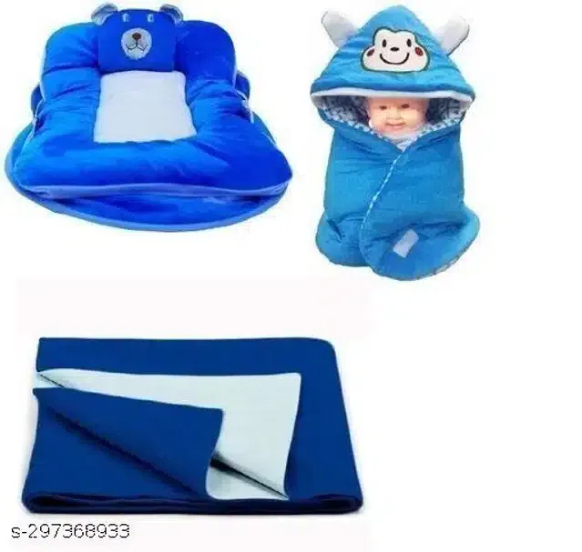 Combo of Baby Sleeping Set (Blue, Set of 3)