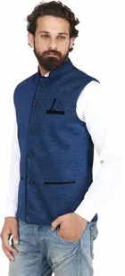 PSK स्लीवलेस मेन नैहरू जैकेट 