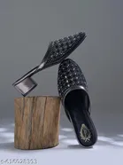 Shoetopia Black Embellished Heel Sandals 
