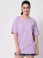 Cotton Solid Oversized T-Shirt for Women 