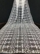 Botanical Embroidered Net Dupatta for Women 