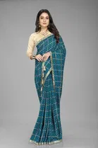 Trendy Vichitra Silk Saree with Blouse Piece For Women 