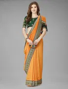 Vichitra Solid Saree for Women 