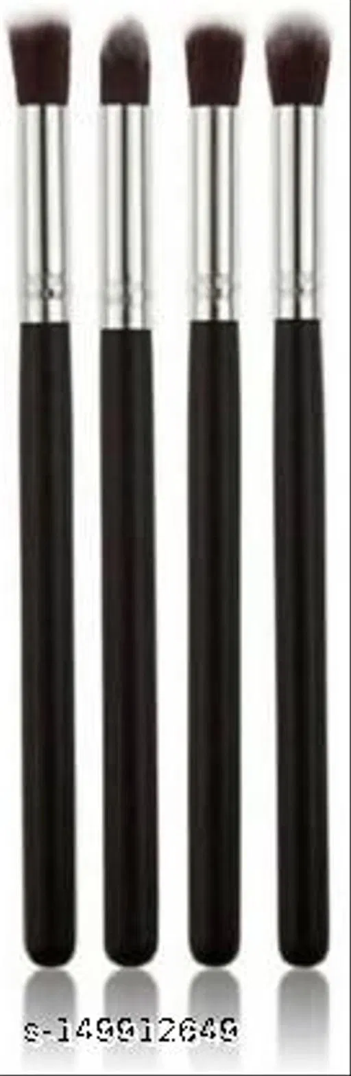 4 Pcs Makeup Brushes Cosmetic Tool Eye Shadow Foundation Blending Brush Fiber Bristle Cosmetic Brush (Black)  - ( 4 Piece in Set)