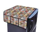 Knit Printed Fridge Top Cover with Side Pockets 