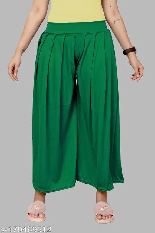 Palazzos for Women (Green, XL)