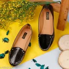 Loafers for Women (Black & Beige, 3)