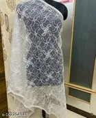 Embroidered Bandhani Net with Botanical Print 