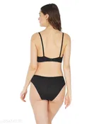 Cotton Blend Solid Lingerie Set for Women 